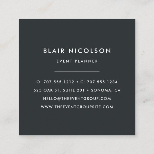 Nachtoase | Blumenmuster Square Business Cards Quadratische Visitenkarte (Rückseite)