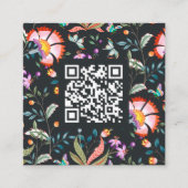 Nachtoase | Floral Muster QR Code Quadratische Visitenkarte (Vorderseite)