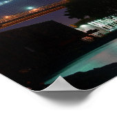 Nachtpanorama der Brooklyn Bridge Poster (Ecke)