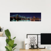 Nachtpanorama der Brooklyn Bridge Poster (Heimbüro)