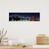 Nachtpanorama der Brooklyn Bridge Poster (Küche)