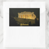 Nachtparthenon Rechteckiger Aufkleber (Tasche)