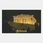Nachtparthenon Rechteckiger Aufkleber (Vorderseite)