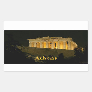 Nachtparthenon Rechteckiger Aufkleber
