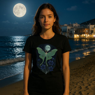 Nachtpfauenauge & Blumen im Mondlicht T-Shirt