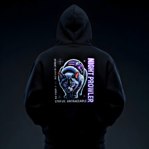 Nachtpirscher Cyber-Katze für Cyberpunk-Fans Hoodie