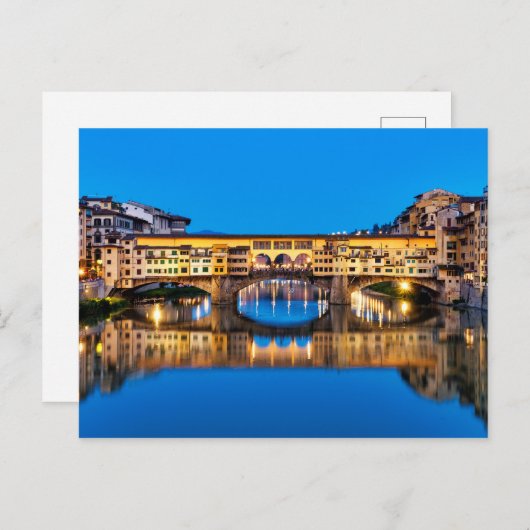 NachtPonte Vecchio Postkarte (Vorne/Hinten)