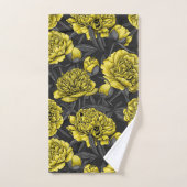 Nachtponygarten in Gelb und Grau Badhandtuch Set (Handtuch)