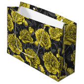 Nachtponygarten in Gelb und Grau Große Geschenktüte (Vorderseite Schrägansicht)