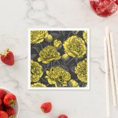 Nachtponygarten in Gelb und Grau Serviette (Beispiel)