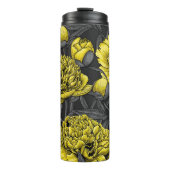 Nachtponygarten in Gelb und Grau Thermosbecher (Vorderseite)