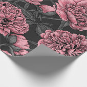 Nachtponygarten in Rosa und Grau Geschenkpapier (Ecke)