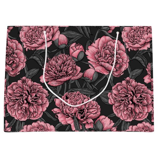 Nachtponygarten in Rosa und Grau Große Geschenktüte (Vorderseite)