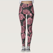 Nachtponygarten in Rosa und Grau Leggings (Vorderseite)