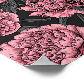 Nachtponygarten in Rosa und Grau Poster (Ecke)