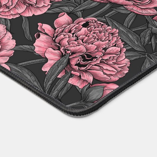 Nachtponygarten in Rosa und Grau Schreibtischunterlage (Ecke)