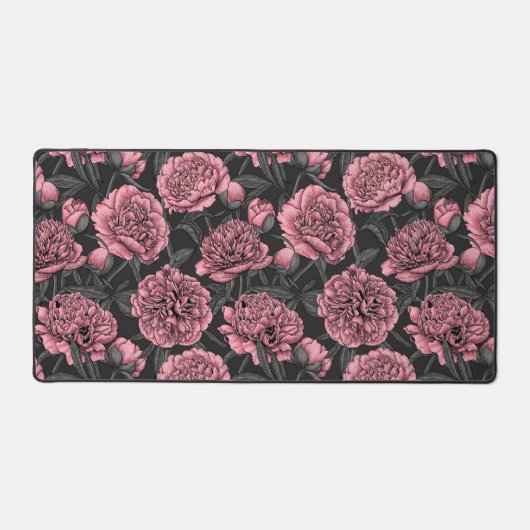 Nachtponygarten in Rosa und Grau Schreibtischunterlage (Vorderseite)