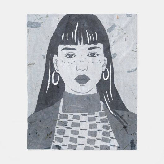 Nachtportrait Fleecedecke (Vorderseite)