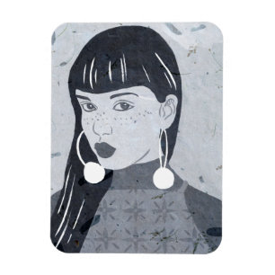 Nachtporträt-flüchtiger Blick Magnet