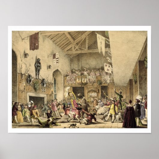 Nachtrevels in der Großen Halle, Haddon Hal Poster (Vorne)