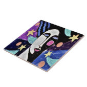 Nachts Abstrakte digitale Malerei Fliese (Seite)