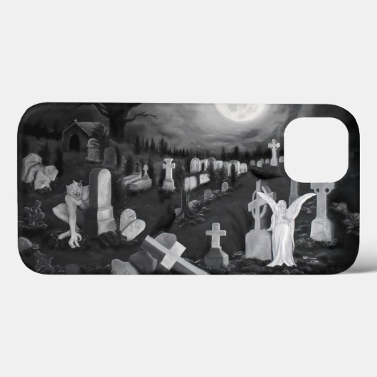 Nachts am Friedhof - Engel mit dem Teufel Case-Mate iPhone Hülle (Rückseite (Horizontal))