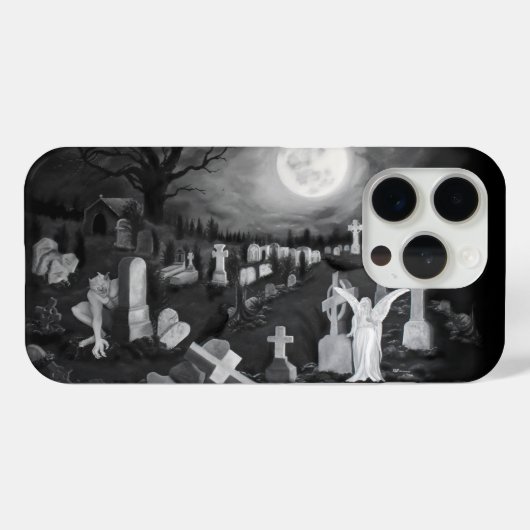 Nachts am Friedhof - Engel mit dem Teufel Case-Mate iPhone Hülle (Rückseite (Horizontal))