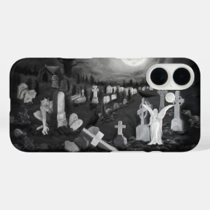 Nachts am Friedhof - Engel mit dem Teufel iPhone 16 Hülle