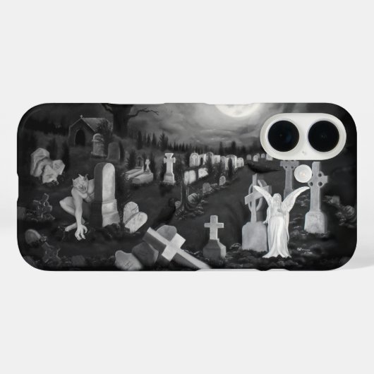 Nachts am Friedhof - Engel mit dem Teufel Case-Mate iPhone Hülle (Rückseite (Horizontal))