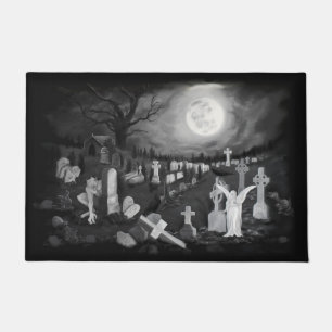 Nachts am Friedhof - Engel mit dem Teufel Fußmatte