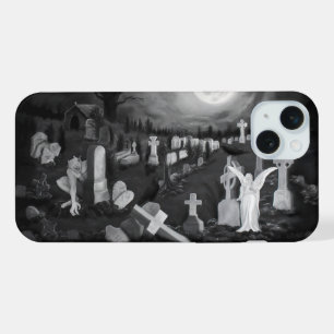 Nachts am Friedhof - Engel mit dem Teufel iPhone 15 Plus Hülle