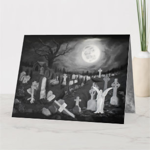 Nachts am Friedhof - Engel mit dem Teufel Karte