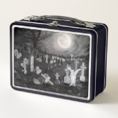 Nachts am Friedhof - Engel mit dem Teufel Metall Brotdose (Vorderseite)