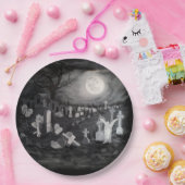 Nachts am Friedhof - Engel mit dem Teufel Pappteller (Party)