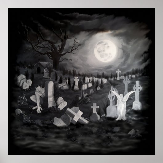 Nachts am Friedhof - Engel mit dem Teufel Poster (Vorne)