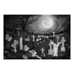 Nachts am Friedhof - Engel mit dem Teufel Poster