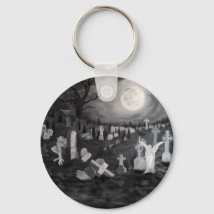 Nachts am Friedhof - Engel mit dem Teufel Schlüsselanhänger