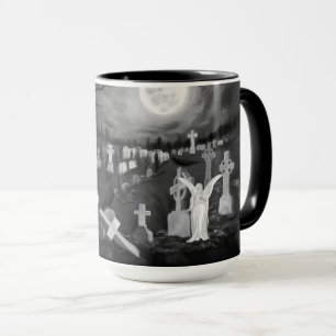 Nachts am Friedhof - Engel mit dem Teufel Tasse