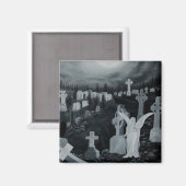 Nachts auf dem Friedhof - Engel Magnet (Vorderseite/Rückseite)