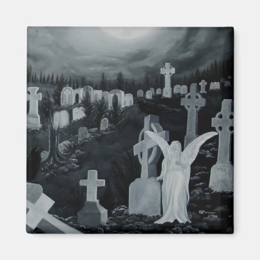 Nachts auf dem Friedhof - Engel Magnet (Vorne)