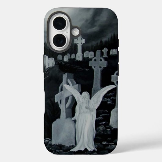 Nachts auf dem Friedhof - Engel mit Crow Case-Mate iPhone Hülle (Rückseite)