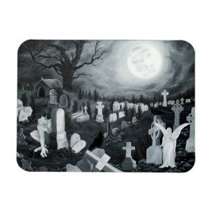 Nachts auf dem Friedhof - Engel mit dem Teufel Magnet