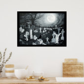 Nachts auf dem Friedhof Engel mit Teufel Poster (Küche)