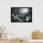 Nachts auf dem Friedhof Engel mit Teufel Poster (Küche)