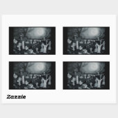 Nachts auf dem Friedhof - Engel mit Teufel Rechteckiger Aufkleber (Blatt)