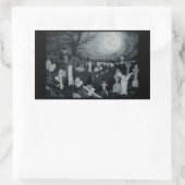 Nachts auf dem Friedhof - Engel mit Teufel Rechteckiger Aufkleber (Tasche)