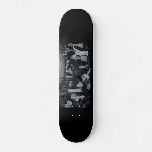 Nachts auf dem Friedhof - Engel mit Teufel Skateboard (Vorderseite)