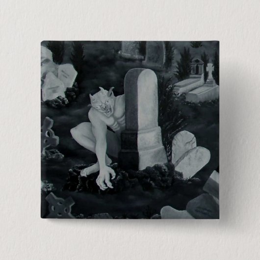 Nachts auf dem Friedhof - Teufel Button (Vorderseite)