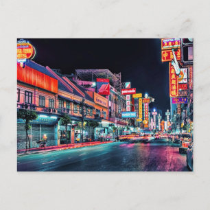Nachts Chinatown Postkarte
