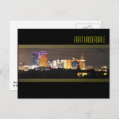 Nachts die Skyline von Fort Lauderdale Postkarte (Vorne/Hinten)